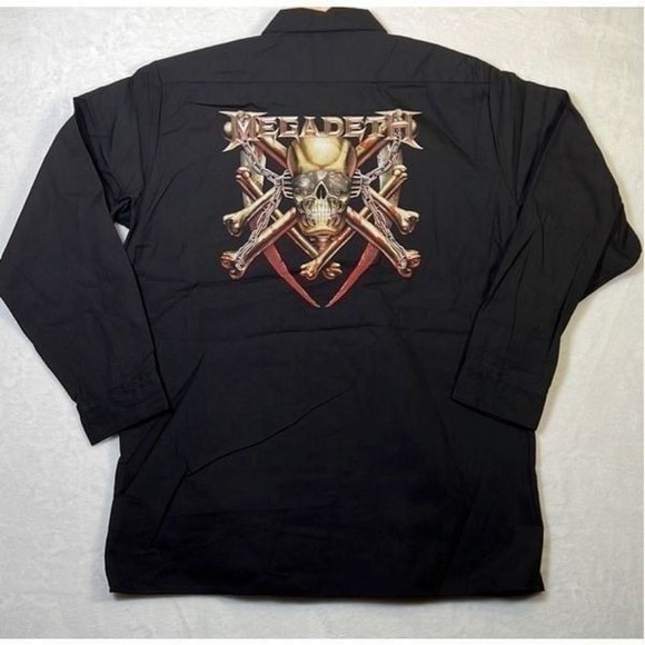 Megadeth vintage Dickies collab Button down concert‎ release shirt NWT Men Large - Picture 1 of 9